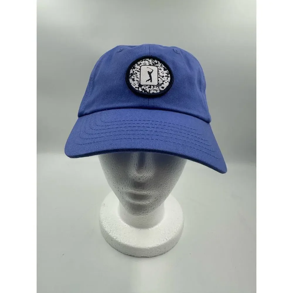PGA Tour Course Essentials Ball Cap Hat Adjustable Light Blue Swinging Golfer